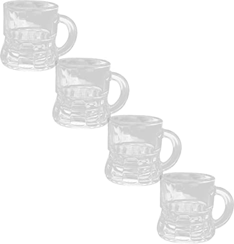 Cabilock 4 piezas Vasos de Vidrio Miniatura para Bebidas de Copas Pequeñas para Whisky Cerveza y Cócteles Perfectos para Fiestas Material Duradero y Transparente
