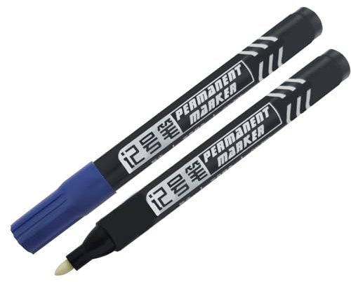 Diwimiki Large Invisible Ink Marker,Medium Tip 2MM Water Based Invisible Securitas Uv Pen for Paper,Skin,Wood,Leather,Plastic,Cloth,Ceramics, Glass, Metal - Pack of 2