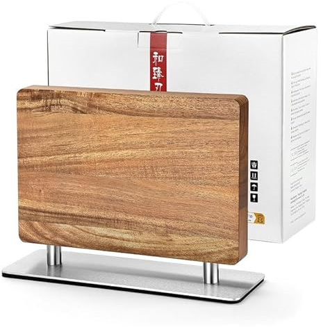 Fuerte bloque magnético de doble cara para cuchillos sin cuchillos, con madera de acacia + base de acero inoxidable 430, soportes universales magnéticos con fuertes imanes mejorados, organizador