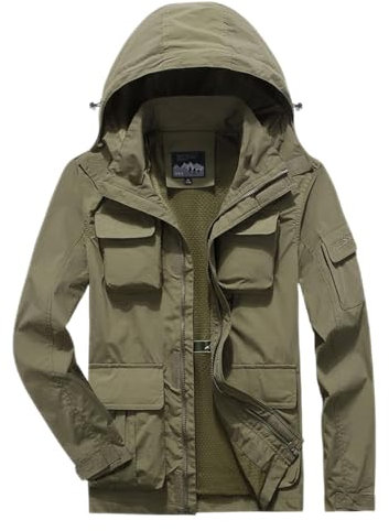 SRZYMJ Windjacke Herren Leicht Fahrrad Fleecejacke Herren Outdoor Mit Kapuze Gym Hoodie Motorradjacke Sommer Kapuzenweste Herren Fleecejacke Herren Outdoor Mit Kapuze Khaki Regenmantel Herren Gelb 3XL