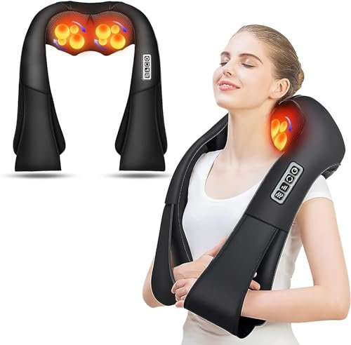 AERLANG Masseur Cervical, Massage Dos et Cou Épaules avec Chauffage,Appareil de Massage Shiatsu Électrique ur Massager Nuque Cervicales Epaule，Cadeaux Pour Maman, Papa, Femmes et Hommes