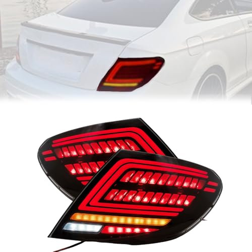 Auto Rückleuchten Heckleuchte für Benz C Class W204 2007 2008 2009 2010 2011 2012 2013 2014, Bremsleuchte Heckleuchten Rücklicht-Montage