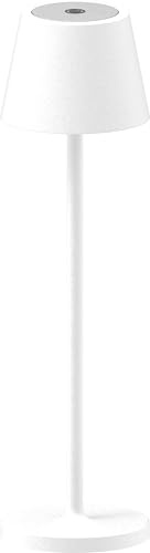 Majestic GAIA – Lampada da tavolo LED con base di ricarica a contatto inclusa, Luminosità regolabile, 3 tonalità di luce selezionabili, Adatta per interni ed esterni (protezione IP65), H 27 cm, Bianco