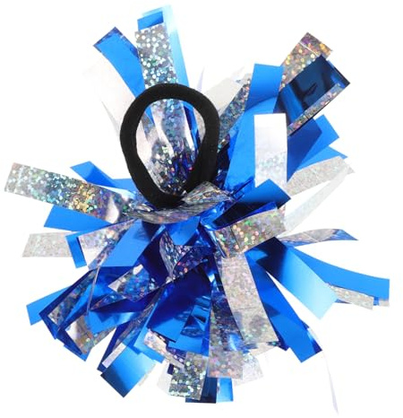 LAPYAPPE Cheerleader Pompons Armbandblumen Haarbänder Blau Silber Aus Weichem Material Für Kinder Festival Party Auftritte