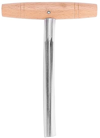 WQAPVHBG Violin Peg Compound, 5.1x3.9in Violin Pegs Geared Reamer, Steel Acoustic Guitar Pegs Tool with Wooden Handle, Record Hole Reamer for Guitar, Acoustic Bass and Ukulele