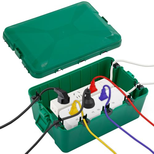 Trintion Außenbereich Elektrobox IP54 Wasserdichte Kabelbox 32x22x13cm | Außenbereich IP54 Wasserdicht Wetterfester Elektrokasten zum Verlängerungskabel Steckdosenleisten Außensteckern