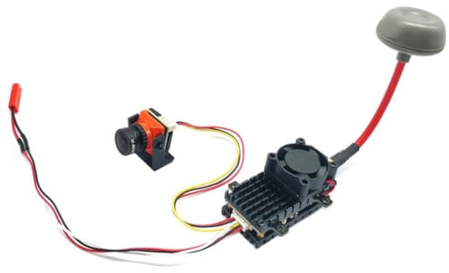 Ujjdwiurgh Émetteur VTX FPV 5,8 Ghz 2 W + Caméra 1500TVL + Antenne FPV 2000 MW 48CH Émetteur Audio Vidéo pour Drone FPV Longue Portée