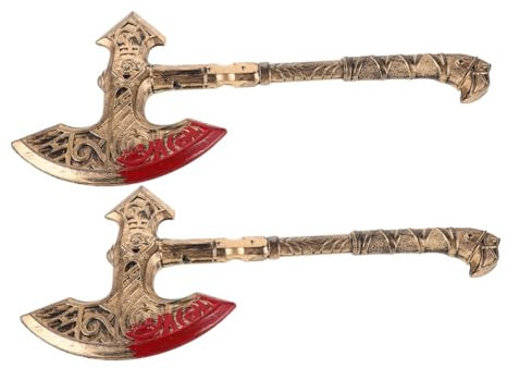 BESPORTBLE 2 Hachas De Disfraz Vikingo: De Plástico para , Accesorios para Halloween, Cosplay, Juegos De rol, Decoraciones para Temáticas Medievales.