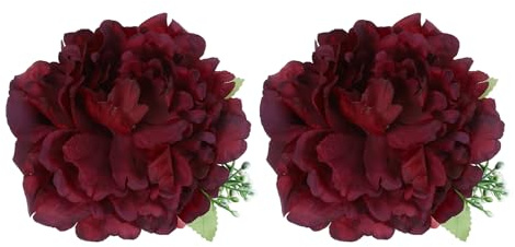 PATIKIL Fermacurtain Fiori, 2 Pezzi Peonia Artificiale Decorativa Fermatenda Clip Fiori per Trattamento Finestre Casa Ufficio Camera da Letto, Rosso Rosa