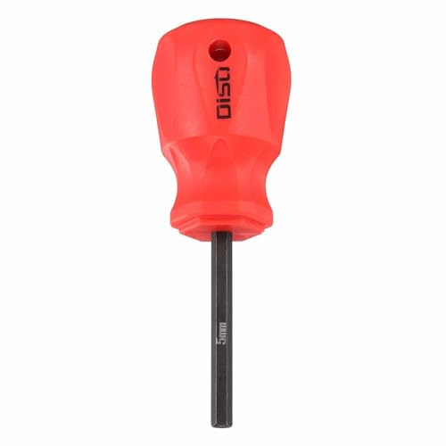 HARFINGTON Small Hex Screwdriver 5mm 105mm Length S2 Steel Magnetic head Metric Mini Flat Head Hexagon Screw Driver with Non-Slip Handle for Tight Spaces Hand Tools, Black