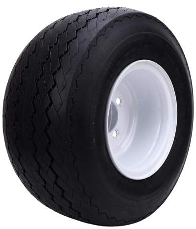 Luocute Pneus de Tondeuse à Gazon 18x8,50-8 avec Jante, Roue de Pneu de Tracteur sans Chambre à Air 4 Plis pour Tondeuses à Gazon, Tracteur de Jardin, Gazon