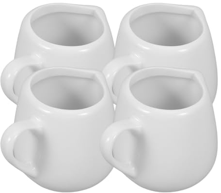 TOVINANNA Pots à Lait Et Pots à Sauce En Céramique Lot De 4 Anse Ergonomique Mini Pichets 50 Ml Pour Condiments, Adaptés La Maison Traiteurs