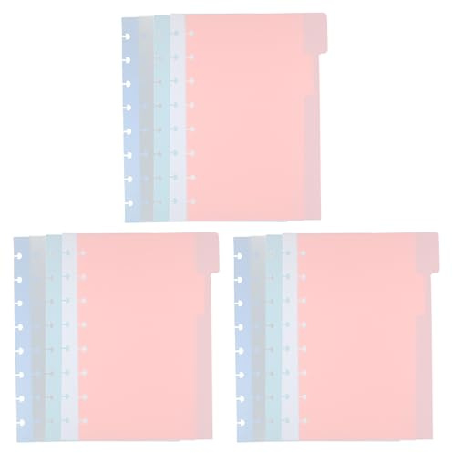 SHINEOFI 3sets Divisori in Plastica per Raccoglitori Pagine Divisorie con Linguette Scrivibili Separatore di Indice per Quaderni e Raccoglitori Fogli Divisori ad Anelli