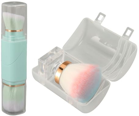 Crystal Base Powder Brush, Retractable Makeup Brush with 360°Rotation Handle, Portable Powder Brush for Loose Powder and Blush, Soft Synthetic Fiber for Beginners, Include