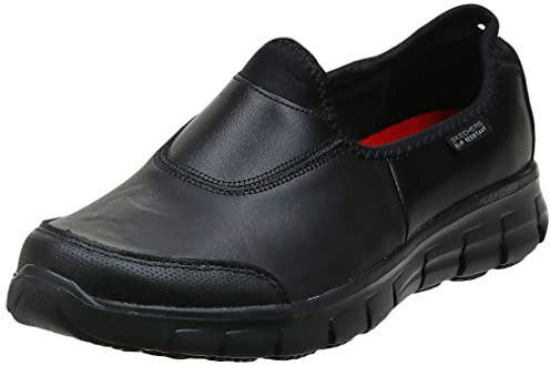 Skechers Women's Sure Track Work Shoes, Black Black Leather Bbk, 5.5 UK