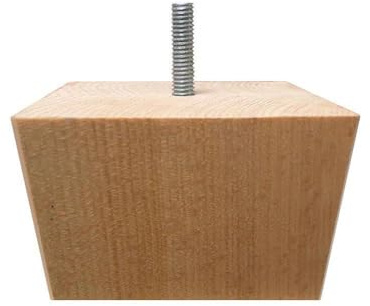 Furniture Legs Europe Möbelfuß vierkant Holz Höhe 6 cm (M8) | Hohe Qualität und nachhaltiges Holz mit transparentem Schutzlack