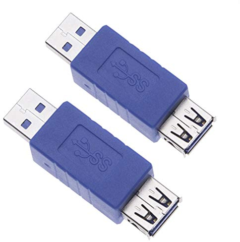 Adaptateur Mâle/Femelle Quick Speed USB 3.0 de 2 Pièces Fast 3.0 USB A Mâle à Un Convertisseur de Coupleur de Sexe Féminin Connecteur Convertisseur d'extension Courte pour Les Ordinateurs (Lot de 2)