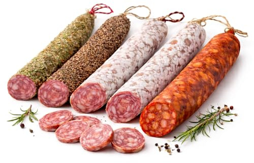 Spanische Fuet Wurst 5er Set – katalanische luftgetrocknete Salami, verschiedene Sorten im Mix, große Auswahl, ideal für Tapasplatte, Snack & Party