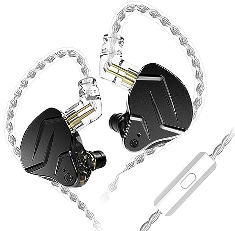 KINBOOFI KZ ZSN Pro X Earphone with 1BA and 1DD, In Ear Earbuds with 0.75mm 2 Pin Cable (Black, With Mic)