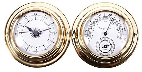 Cuasting Thermometer Hygrometer Barometer Watches Clock 2 Whole Set Weather Station Meter