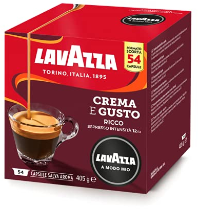Lavazza 108 Capsule caffè Modo Mio crema e gusto ricco astuccio 2x54 Espresso Macinato