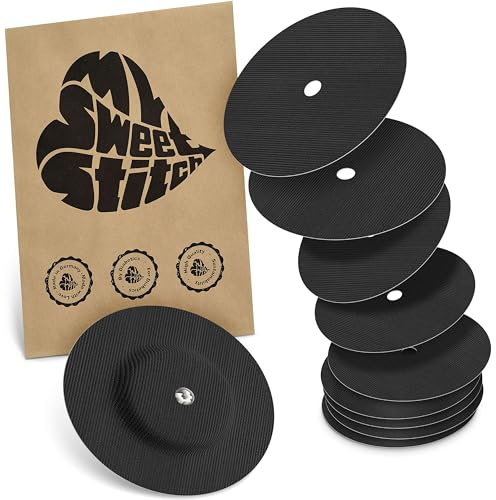 MySweetStitch FreeStyle Libre 1/2 Overpatch – 10x patchs de fixation ronds, maintien extra fort sur le capteur, imperméable & doux pour la peau, hypoallergénique, Made in Germany, Black