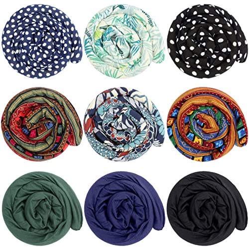 Dingion 9 Pieces Spiral Lock Hair Tie Long Dreadlock Accessory Iron Wire Embedded Bendable Ponytail Holders Colorful Dreadlock Tie for Women Men Thick Long Curly Hair, 9 Styles