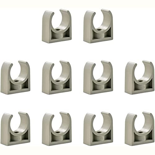 Clips de tubo, clip de tubo PPR de 25 mm, sillín de PVC, clips de abrazadera de tubo en forma de U, color gris, apto para mangueras de tubería de agua de 20 mm, 25 mm, 32 mm, 40 mm, 50 mm, tubos de