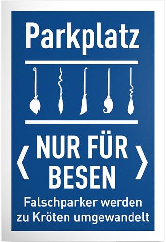 DankeDir! Parkplatz Besen Hexen - Schild 30 x 20 cm - Frauen Geschenk Geburtstagsgeschenk Geburtstag Freundin - Geburtstagskarte Partydeko Geschenkidee Geburtstagsdeko