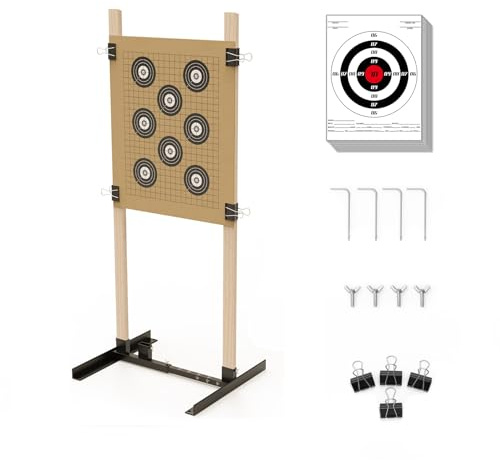 KNINE OUTDOORS Supporto per bersagli da tiro per esterni, resistente supporto per bersagli di carta con base regolabile stabile per bersagli di tiro di carta, sagoma in cartone, forma a H, USPSA/IPSC,