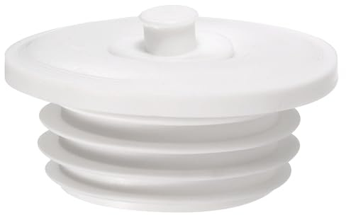 sourcing map Drain Pipe Seal Ring with Plug, Silicone Ring Washing Machine Sealing Plug, Anti-Odor Floor Drain Plug Sewer Pipe Seal Ring Sealing Cover for 60-65mm PVC Drainage Pipes, White