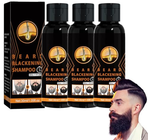 Grgowe Barra de Champú para Oscurecer la Barba y el Cabello, Color Negro, Cuidado Diario, Jabón para Hombres