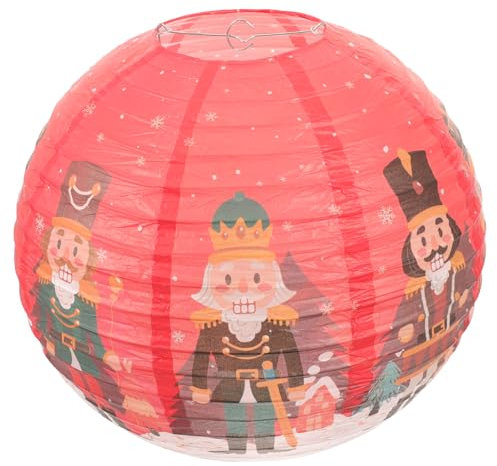 Milisten Christmas Lanterns Nutcracker Paper Lantern Hanging Decorative Xmas Party Decorations for Home Window Festival