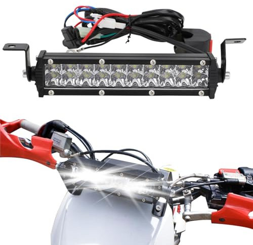 BIUGERCN Faretti LED Moto Dirt Pit Bike Lampada Faro 60W 2500Lm Kit Luce di Guida 22mm Manubrio Universale per CRF XR EXC XC TE FE KLX PW 50cc 80cc 110cc 150cc 250cc，impermeabile Risparmio energetico