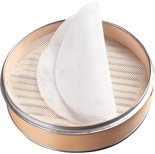 5 PCS Silicone Steamer Mat Non-Stick Mats for Dumplings Buns Cooking Dim Sum 20cm Bamboo Steamer Mat for Home Kitchen Cooking Reusable Steamer Liners Round Mesh Pads