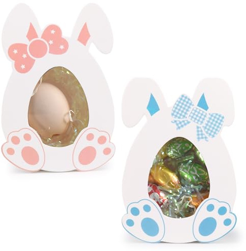 20 Stück Ostern Geschenkboxen Hasen 4x4x9cm, Klein Osterhasen Ostereier Pralinenschachtel Schachtel Geschenkkarton Papier Geschenkschachtel für Ostergeschenke Geschenk Kinder Dekoration