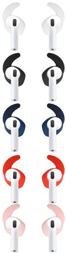 kwmobile Set 5x Gancio Anticaduta Compatibile con Apple Airpods 4 - Supporto Auricolare Sportivo Antismarrimento per Cuffiette Wireless