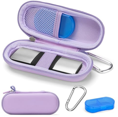 Case for KardiaMobile 1-Lead/6L/6L Max Personal EKG Monitor, Hard Travel Carrying Case for AliveCor Kardia Heart Monitor ECG, Heart Rate Monitor Bag Storage Organizer with Pill Box & Carabiner