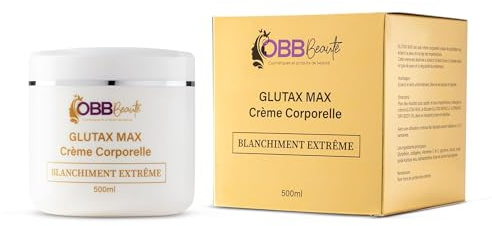 OBB Beauté – GLUTAX MAX Crème Corporelle 500ml – Unifiant, Éclaircissant et Hydratant