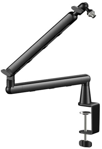 Bras réglable pour microphones de jeu avec pince robuste rotative à 360 degrés