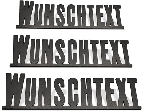 3 Stück Türschild Wunschtext selbst gestalten - Turschilder personalisierte selbstklebend für Büro oder Haustür schwarz silber weiß