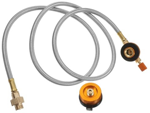 Gatuida Adaptador De Recarga y Manguera De Propano para Estufa De Camping 100 Cm, Conexión para Tanque De Gas Portátil, Válvula De Control De Llenado para Uso Exterior y Actividades Al Aire Libre