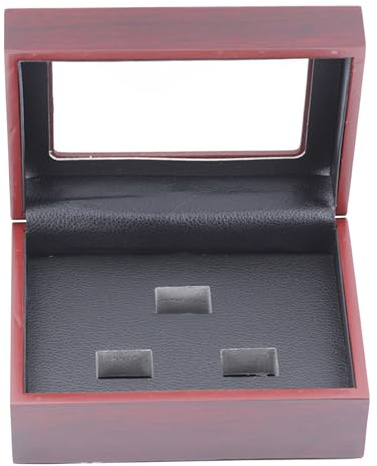 THINCAN Anillo de campeonato con funda resistente a los arañazos, caja de almacenamiento, anillos deportivos, elegante organizador de joyas, maletín de madera