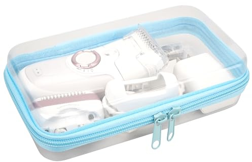 Linkidea Estuche de almacenamiento para recortadora de bikini, compatible con Braun Silk-epil 9, Silk-epil 7, bolsa de viaje para dispositivos de depilación para mujer (blanco)