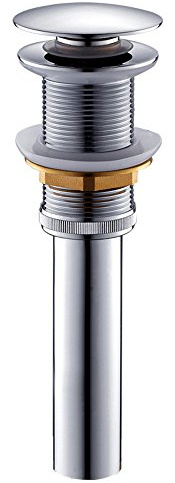 KUNGYO Fregadero para Lavabo Sin Ranura Empujar para Elevar Haga Clic en Tapón para Desecho Clack Tapón para Desagüe sin Desbordamiento Terminado, Plata