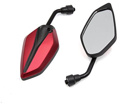sourcingmap Pair Blue Black Polygon Rear Side View Mirror for Motorcycle