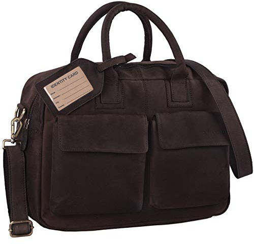 STILORD Carlo Große Umhängetasche Leder Lehrertasche Aktentasche Schultertasche Reise Beruf Freizeit 15,6 Zoll Laptop College Bag Arbeit Büro Farbe:Cognac - braun