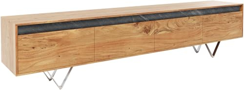 Fernsehtisch Stonegrace Akazie Natur Schiefer 200 cm 4 Schübe Designer | Lowboard