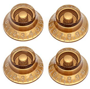 Metallor Knöpfe für E-Gitarre, für Geschwindigkeit, Lautstärkeregler, kompatibel mit Les Paul LP Gitarre, 4 Stück gold