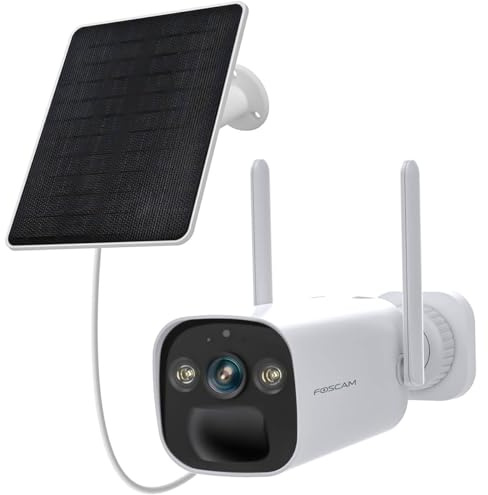 Foscam BP4 batteridriven 2K 4 MP WLAN-övervakningskamera, inkl. högeffektiv solpanel, tvåvägsljud, mörkerseende i färg, IP66 vattentät